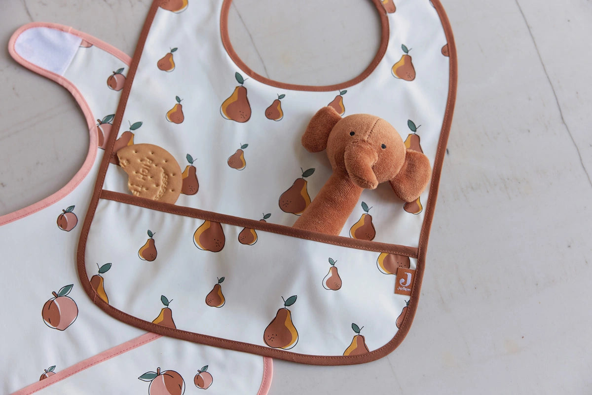 Hochet Jollein pour bébé en forme d'éléphant avec des bavoirs