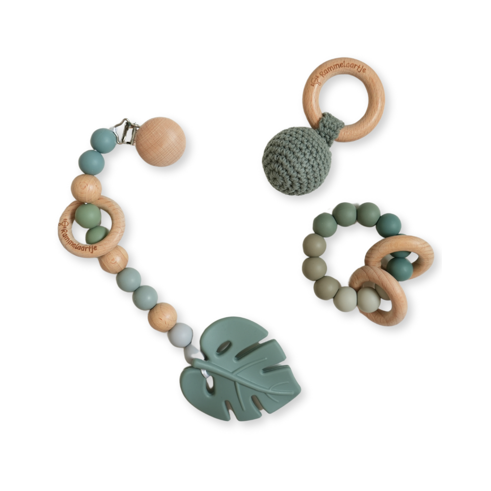 Coffret de dentition en silicone et en bois