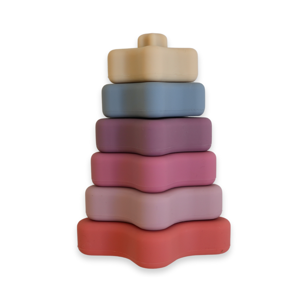 Tour empilable en forme d'étoile en silicone sans bpa