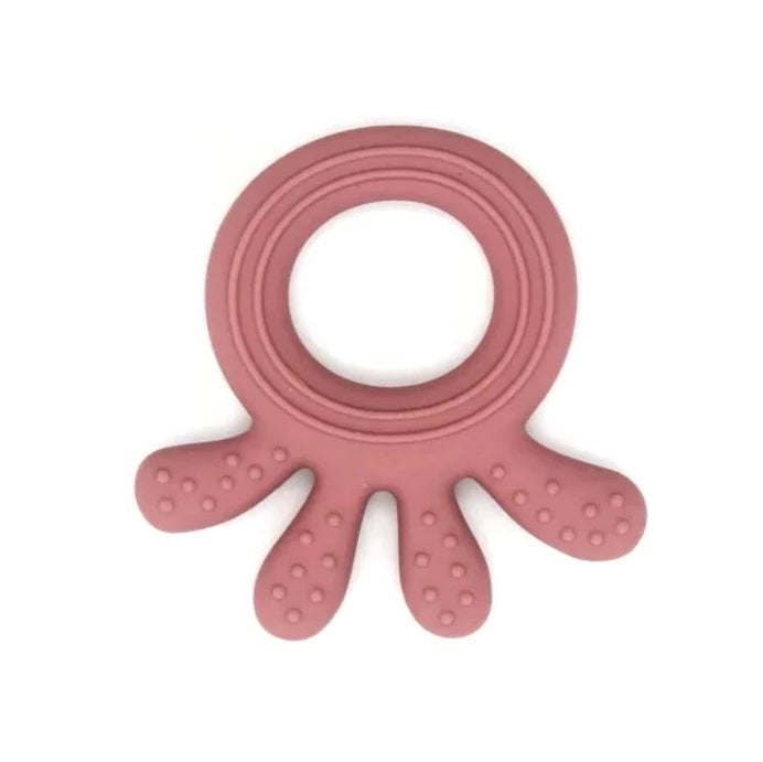 Anneau de dentition en silicone joy vieux rose