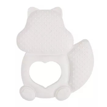 Anneau de dentition en silicone blanc en forme d'écureuil