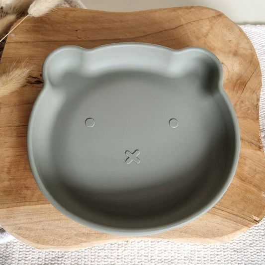Assiette Silicone Ours - Sauge