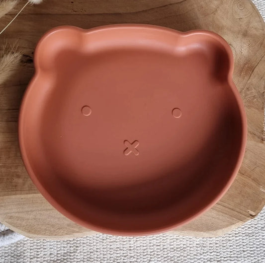 Assiette Silicone Ours - Rouille